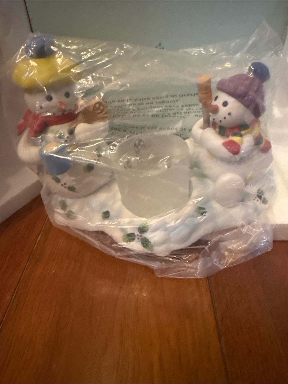 Partylite Snowmen Snowbell Kids Votive Candle Holder P7869 NIB